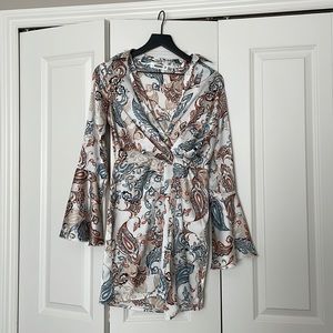 Mini Paisley long sleeve dress